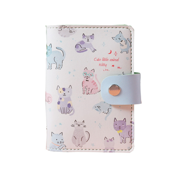 Držač kartica s dizajnom crtića, korejskog stila, PU koža, 26 pretinaca za kartice, unisex