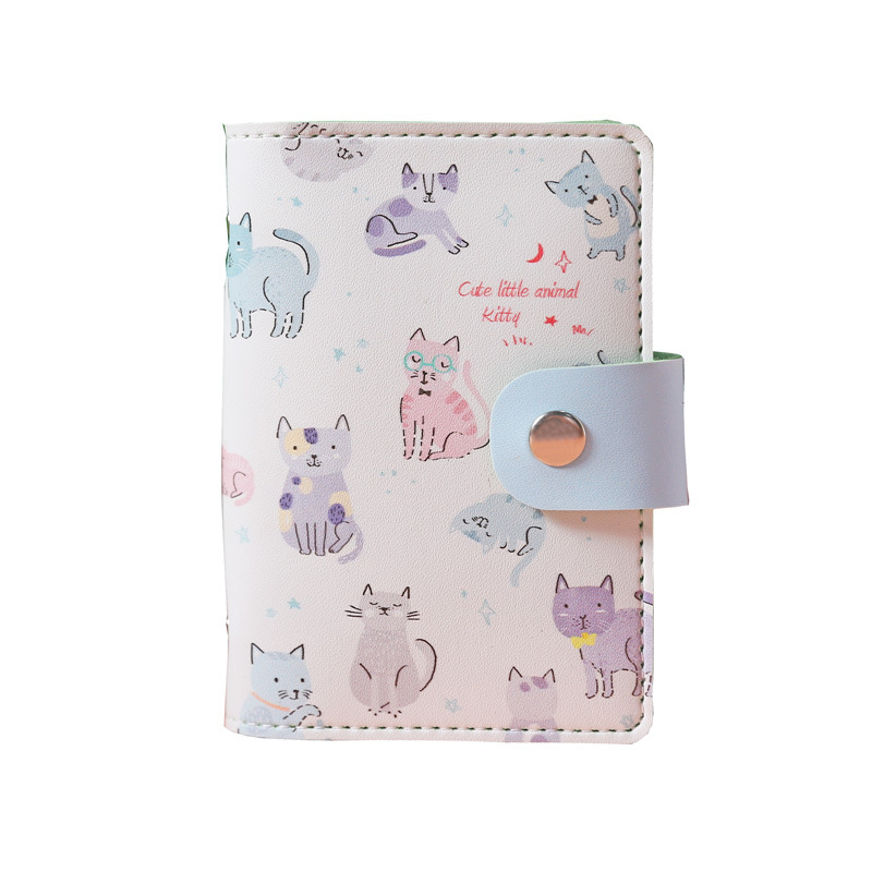 Držač kartica s dizajnom crtića, korejskog stila, PU koža, 26 pretinaca za kartice, unisex