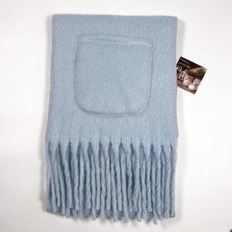 Mohēras šalle ar pūpjiem un lielām kabatām, ziemai, 100% poliesters