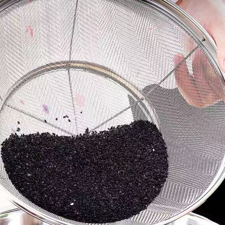 Coș rotund din oțel inoxidabil cu plasă pentru spălarea orezului, susamului și legumelor; coș de spălare pentru gospodărie cu control al apei și filtrare