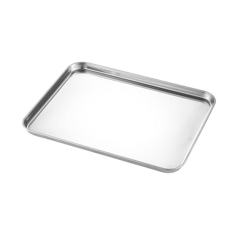 Tavă dreptunghiulară din oțel inoxidabil îngroșat pentru coacere și gătire la abur — compatibilă cu microunde, personalizare cu logo disponibilă