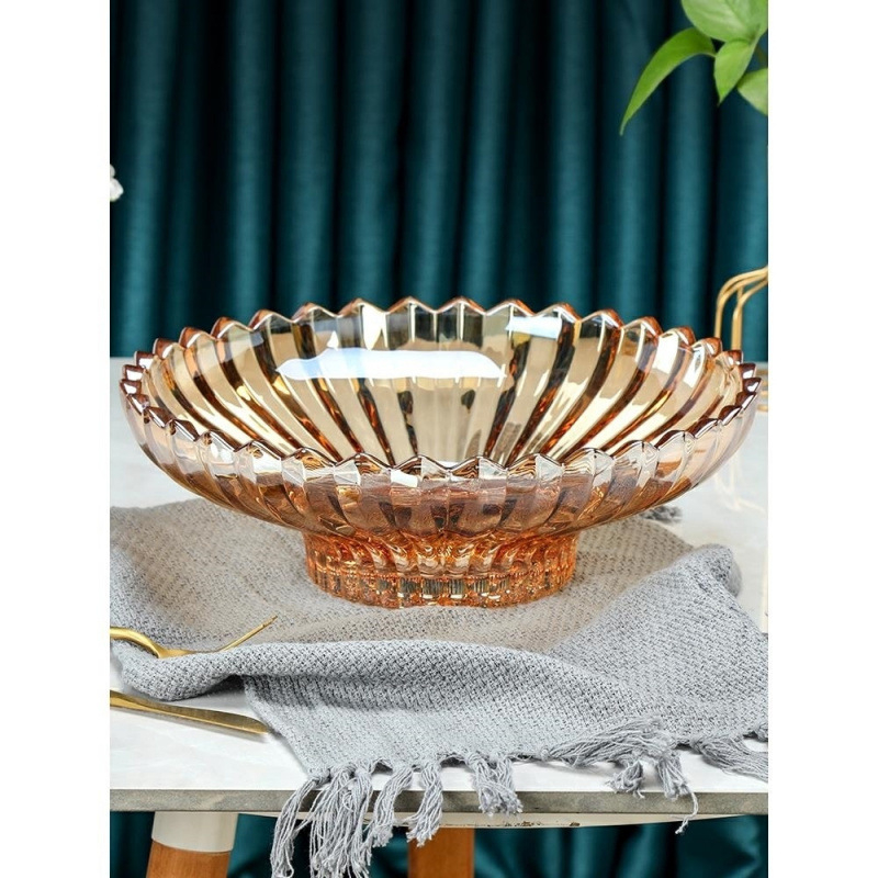 Farfurie de fructe din sticlă pentru măsuța de cafea din sufragerie – stil Nordic, stil nou Chinezesc, marca Mingshuo, calitate premium
