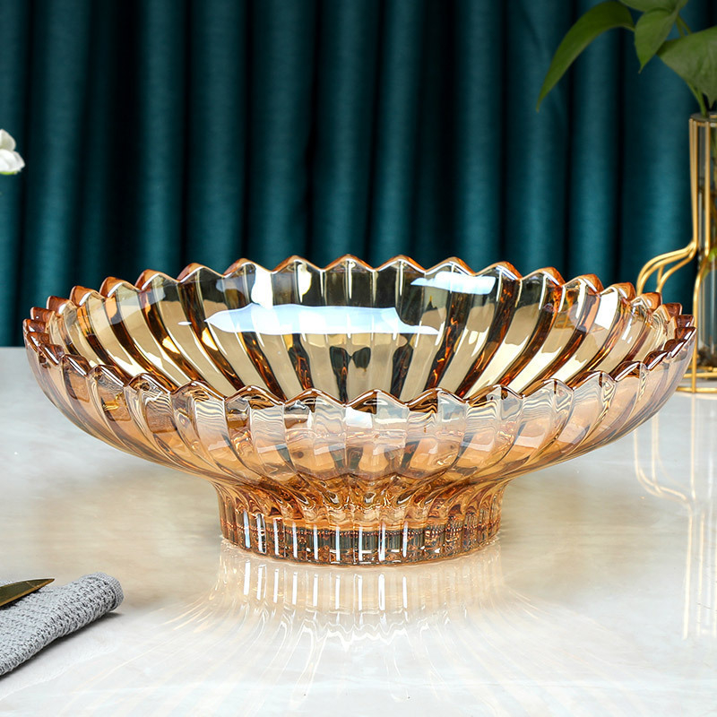 Farfurie de fructe din sticlă pentru măsuța de cafea din sufragerie – stil Nordic, stil nou Chinezesc, marca Mingshuo, calitate premium