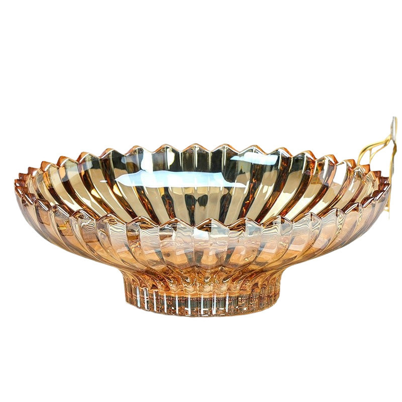 Farfurie de fructe din sticlă pentru măsuța de cafea din sufragerie – stil Nordic, stil nou Chinezesc, marca Mingshuo, calitate premium