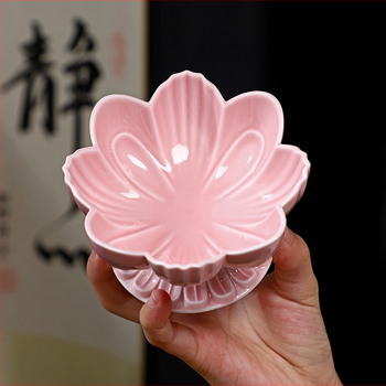 Farfurie de fructe din porțelan, Xin shengqi, stil chinezesc nou, Lotus High Plate