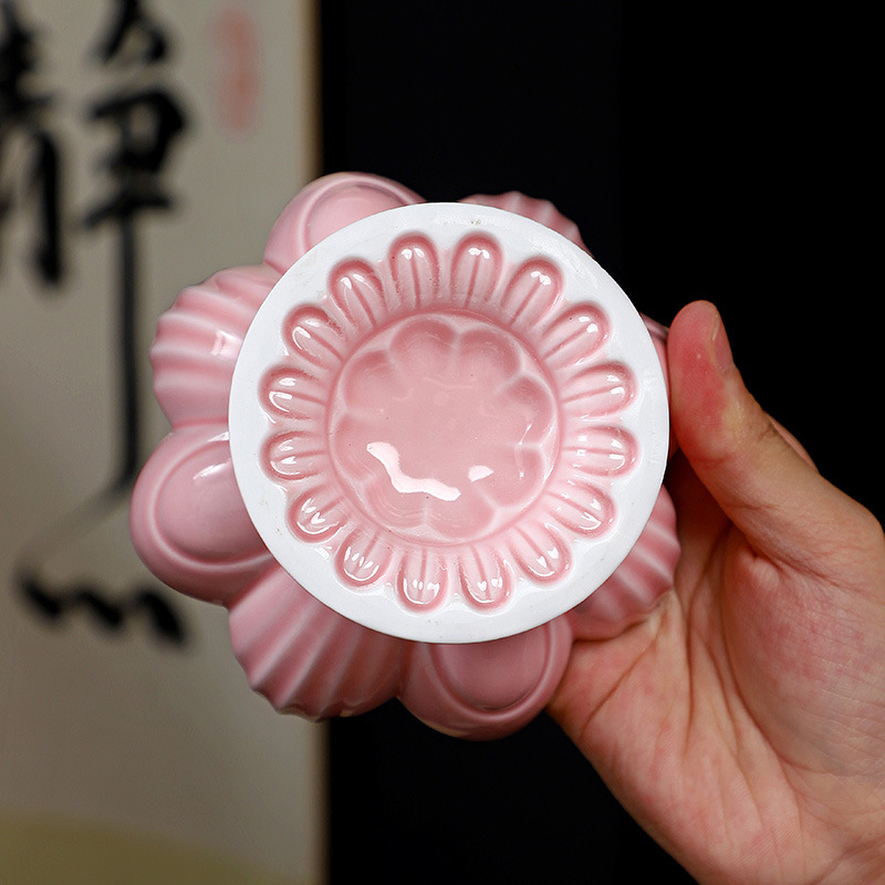 Farfurie de fructe din porțelan, Xin shengqi, stil chinezesc nou, Lotus High Plate