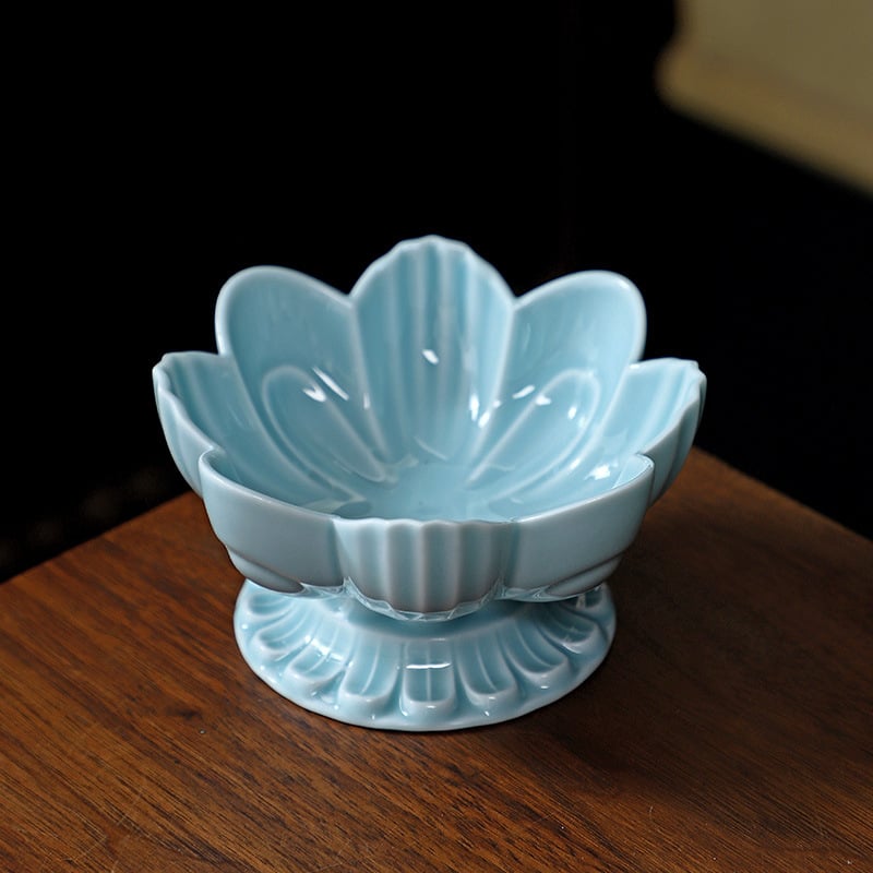 Farfurie de fructe din porțelan, Xin shengqi, stil chinezesc nou, Lotus High Plate