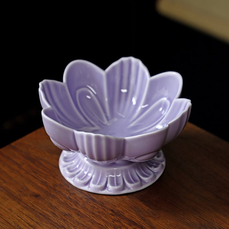 Farfurie de fructe din porțelan, Xin shengqi, stil chinezesc nou, Lotus High Plate