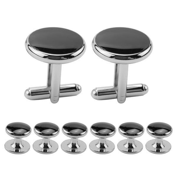 Muške manžetne kopče, bakar, kružni geometrijski oblik, elektroplatiranje, jednostavan unisex stil, set od 8 komada
