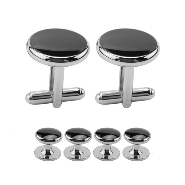 Muške manžetne kopče, bakar, kružni geometrijski oblik, elektroplatiranje, jednostavan unisex stil, set od 8 komada