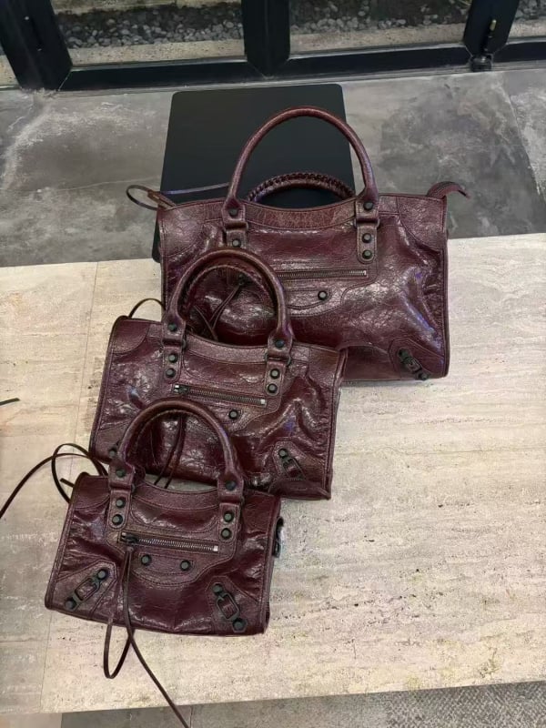 LIYAMEI Torba za motocikl s nitima od kože prvog sloja, tamno retro francuska tote, crossbody