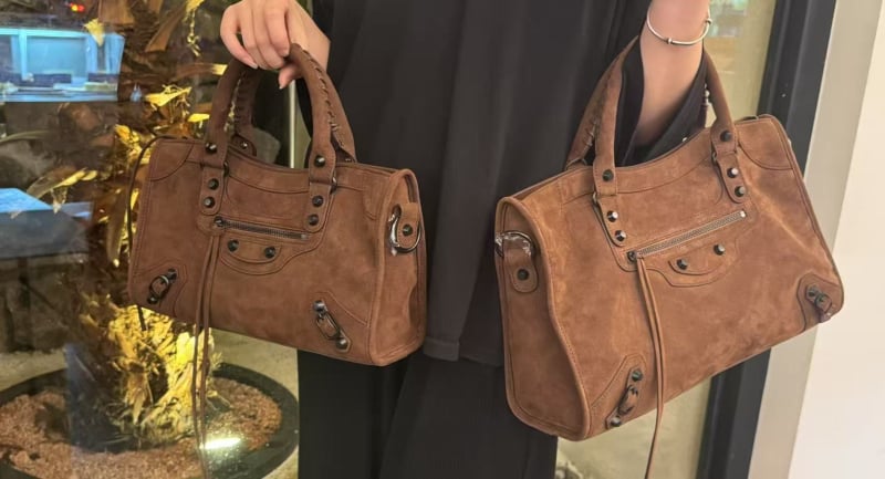LIYAMEI Torba za motocikl s nitima od kože prvog sloja, tamno retro francuska tote, crossbody