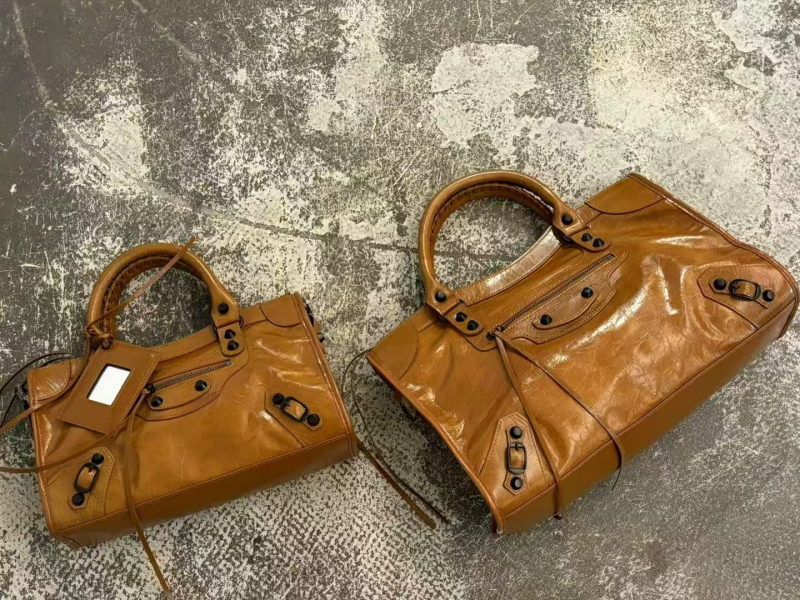 LIYAMEI Torba za motocikl s nitima od kože prvog sloja, tamno retro francuska tote, crossbody