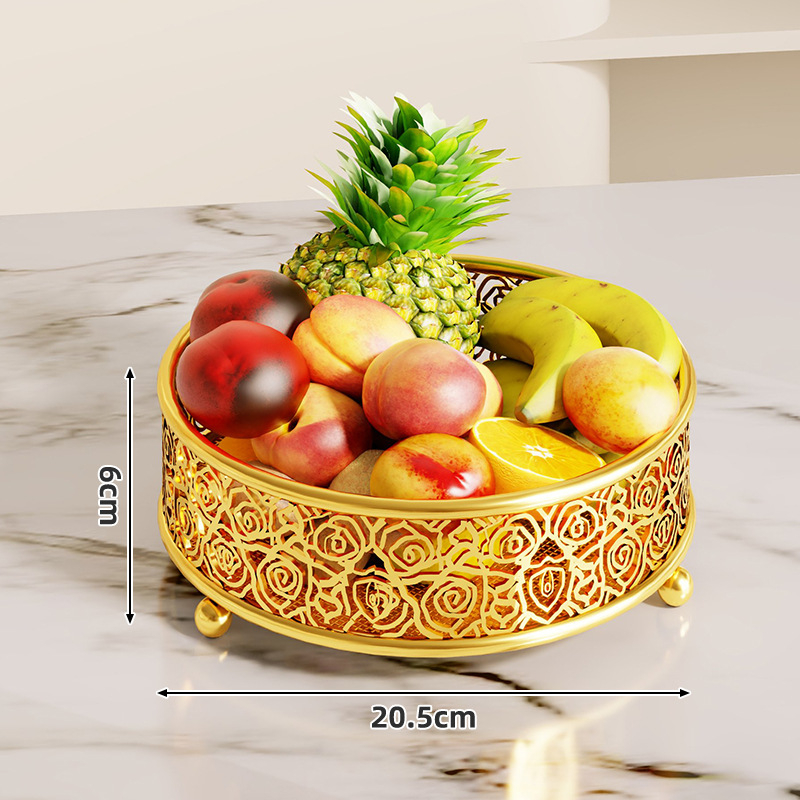 Mugege Željezni Pladanj za Voće – Svijetli Luksuz, Višeslojna Košara za Voće s Kutijom za Pohranu Dnevni Boravak