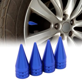 Poklopci ventila automobila - aluminijska legura, šiljasta glava, navojni spoj, univerzalna kompatibilnost, set od četiri komada.