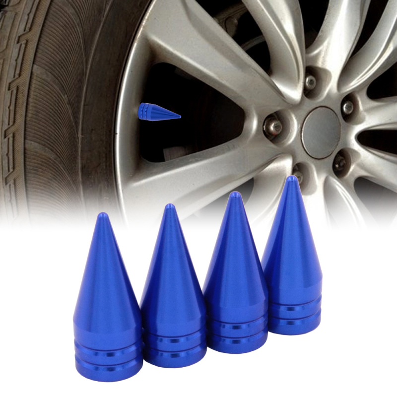 Poklopci ventila automobila - aluminijska legura, šiljasta glava, navojni spoj, univerzalna kompatibilnost, set od četiri komada.