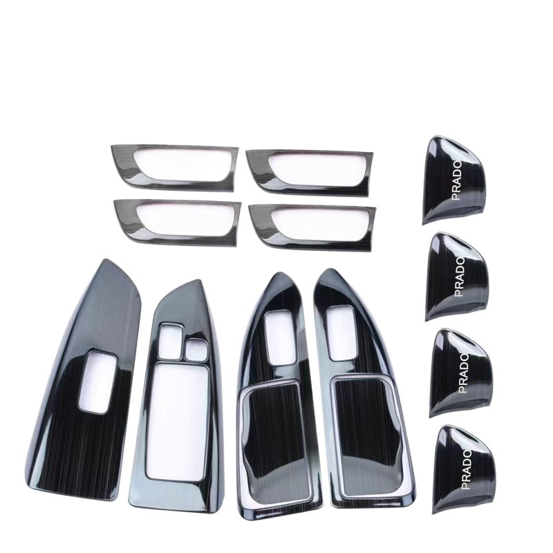 Iekšējais durvju roktura panelis – nerūsējošais tērauds; skrāpējumu un nodiluma izturīgs; pozīcija: logu slēdžu panelis; saderīgs ar Toyota Prado LC120; zīmols Sphoree