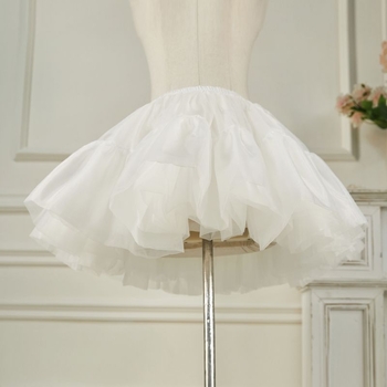 Φούστα Lolita με τούλι και μπούστο, 6 στρώσεις απαλού τούλι, χωρίς κόκαλα bustle, Α-γραμμή, ημι‑μακρύ φούστα με φούσκωμα