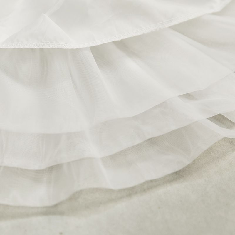 Φούστα Lolita με τούλι και μπούστο, 6 στρώσεις απαλού τούλι, χωρίς κόκαλα bustle, Α-γραμμή, ημι‑μακρύ φούστα με φούσκωμα