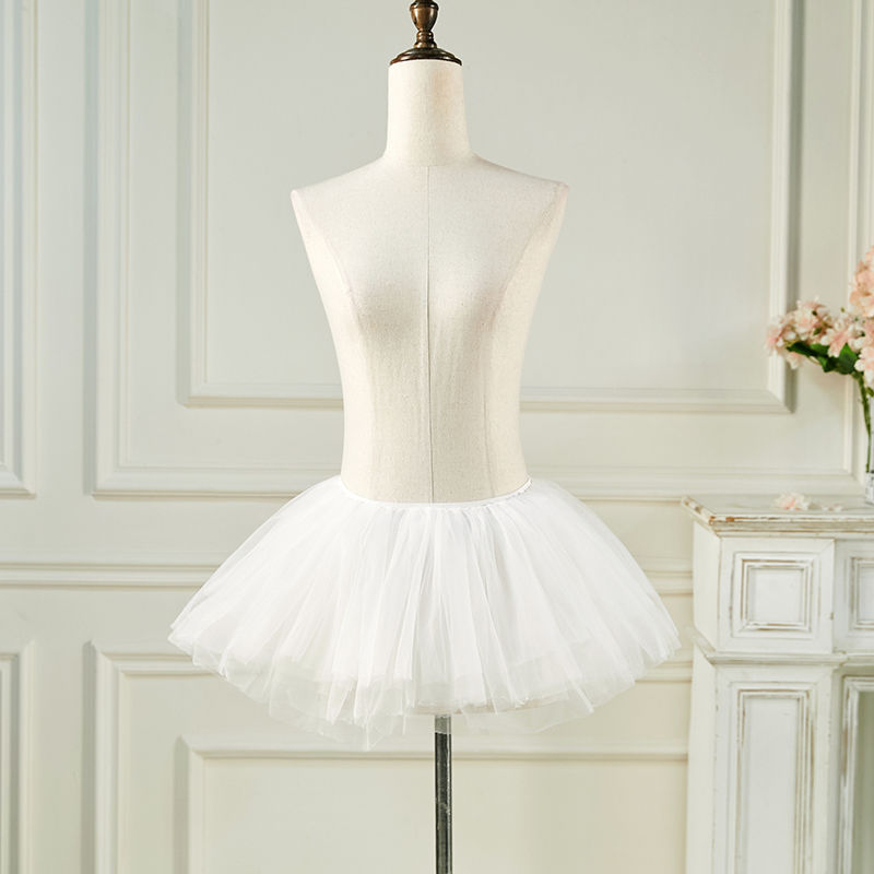 Φούστα Lolita με τούλι και μπούστο, 6 στρώσεις απαλού τούλι, χωρίς κόκαλα bustle, Α-γραμμή, ημι‑μακρύ φούστα με φούσκωμα