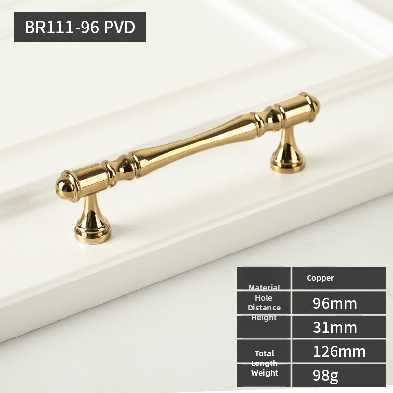 Beiming 111 meď elektroplatovaná rukoväť na šatník a skrinku