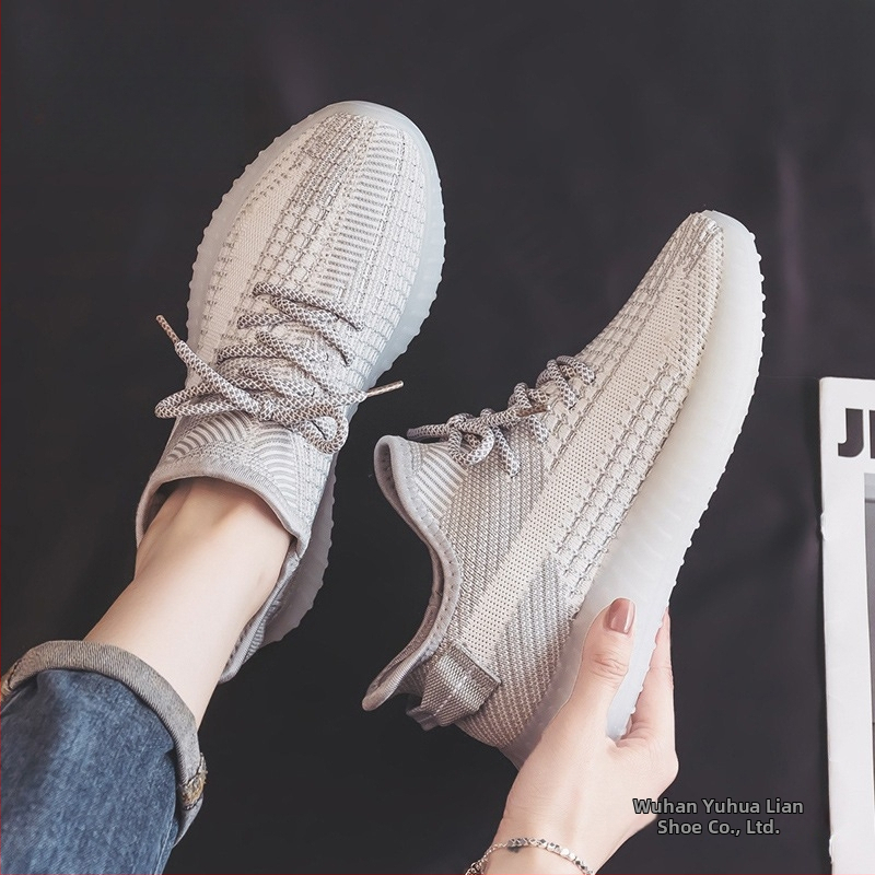 Női légáteresztő hálós balerina cipő ütéscsillapító TPR talppal, fűzővel záródó, 0–1 cm magasságú sarok, őszi mindennapi cipő