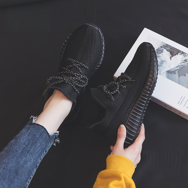 Női légáteresztő hálós balerina cipő ütéscsillapító TPR talppal, fűzővel záródó, 0–1 cm magasságú sarok, őszi mindennapi cipő