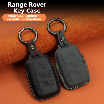 Land Roverhez való bőr kulcstartó – első réteg marhabőr, etnikai stílus, csattal