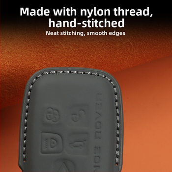 Land Roverhez való bőr kulcstartó – első réteg marhabőr, etnikai stílus, csattal