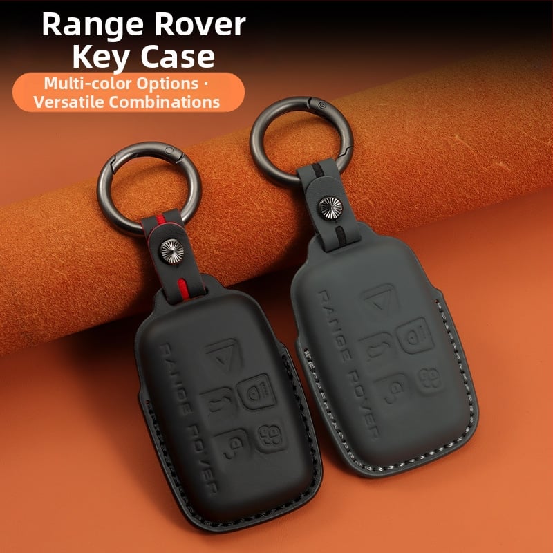 Land Roverhez való bőr kulcstartó – első réteg marhabőr, etnikai stílus, csattal