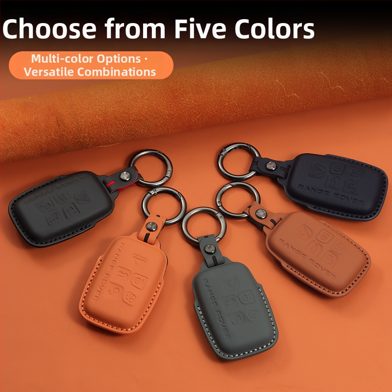 Land Roverhez való bőr kulcstartó – első réteg marhabőr, etnikai stílus, csattal