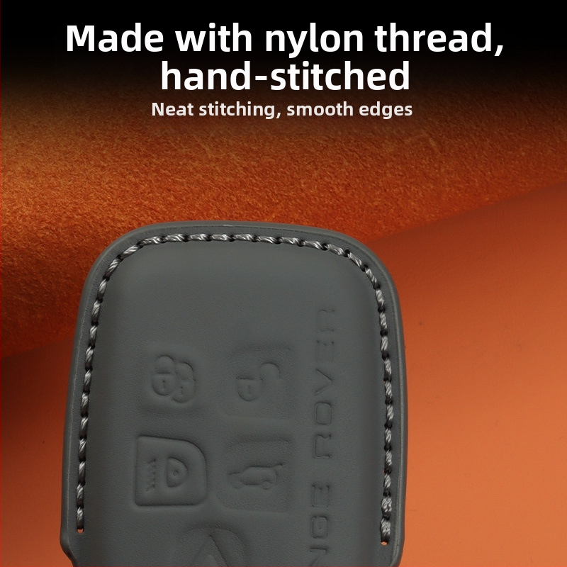 Land Roverhez való bőr kulcstartó – első réteg marhabőr, etnikai stílus, csattal