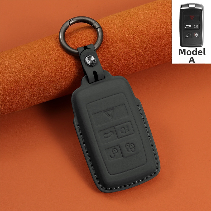 Land Roverhez való bőr kulcstartó – első réteg marhabőr, etnikai stílus, csattal