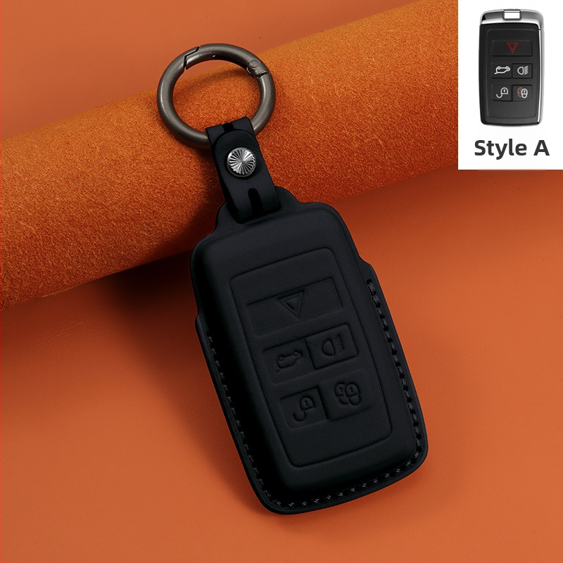 Land Roverhez való bőr kulcstartó – első réteg marhabőr, etnikai stílus, csattal