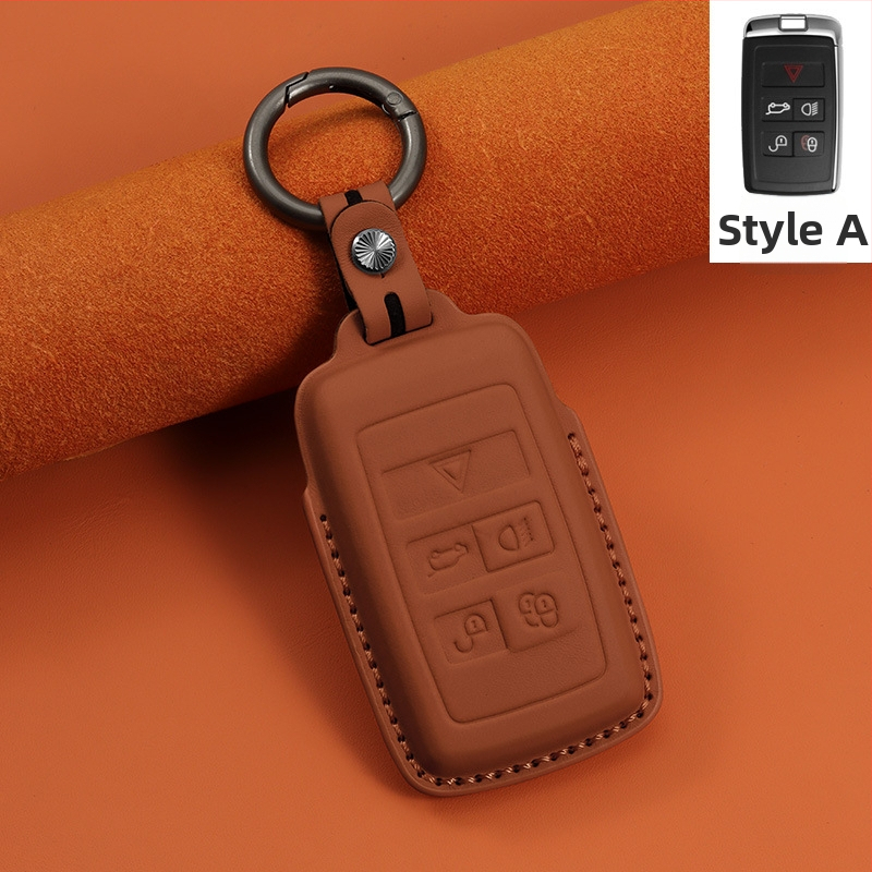 Land Roverhez való bőr kulcstartó – első réteg marhabőr, etnikai stílus, csattal