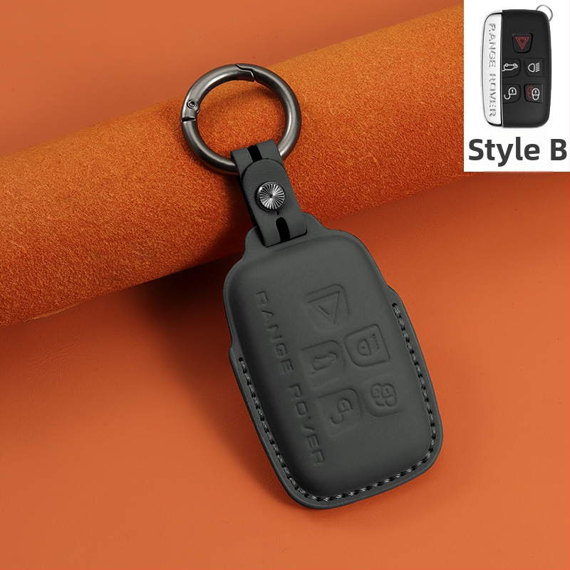 Land Roverhez való bőr kulcstartó – első réteg marhabőr, etnikai stílus, csattal