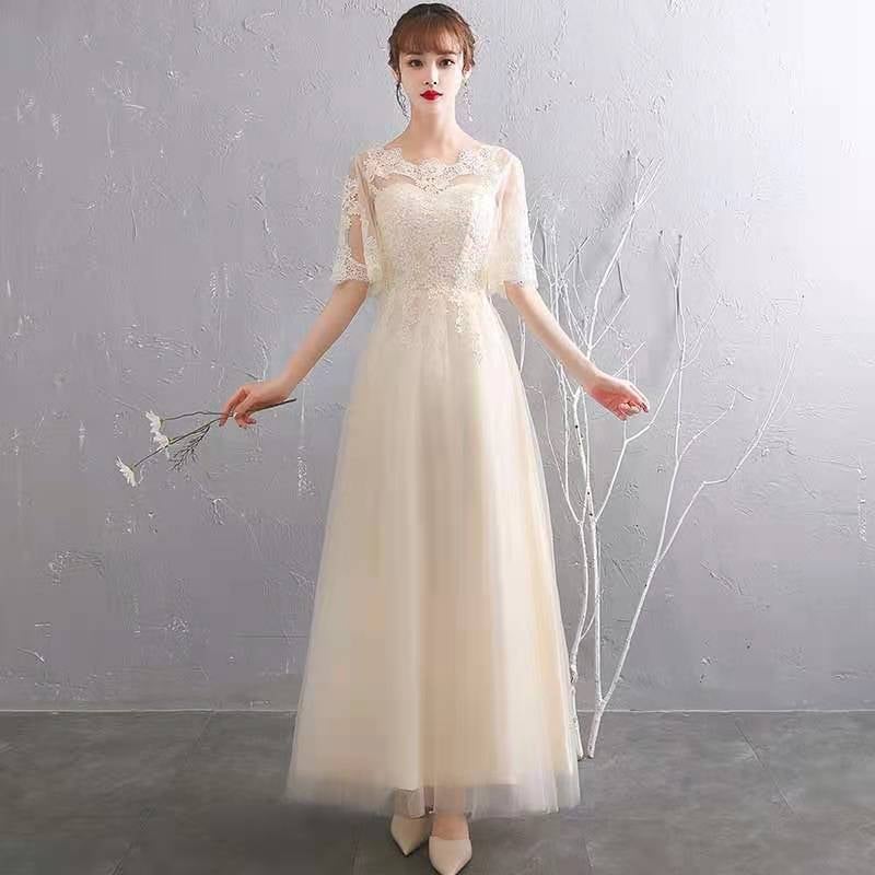 Rochie de seară lungă pentru femei, croială slim, talie înaltă, mâneci semi-lungi, din poliester.