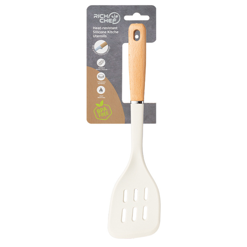 RICH CHEF Silikonska spatula za kuhanje – protuklizna, otporna na visoke temperature, hrana-klasa, s PP drškom