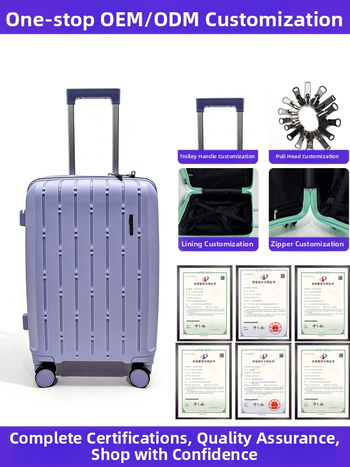 Set bagaje PP cu carcasă rigidă, capacitate 56–75 L, patru bucăți, roți universale, mâner telescopic, încuietoare încorporată