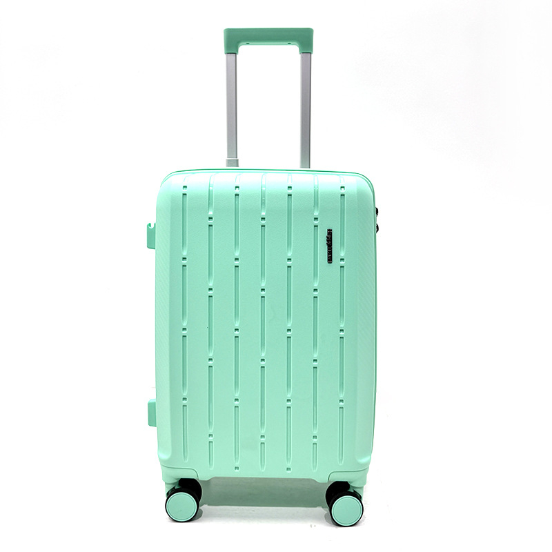 Set bagaje PP cu carcasă rigidă, capacitate 56–75 L, patru bucăți, roți universale, mâner telescopic, încuietoare încorporată