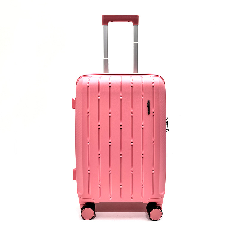 Set bagaje PP cu carcasă rigidă, capacitate 56–75 L, patru bucăți, roți universale, mâner telescopic, încuietoare încorporată