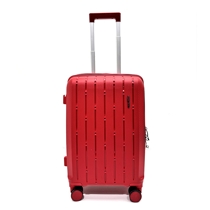 Set bagaje PP cu carcasă rigidă, capacitate 56–75 L, patru bucăți, roți universale, mâner telescopic, încuietoare încorporată