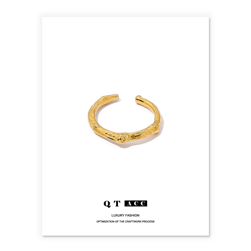 Bakreni prsten s elektroplatiranjem, geometrijski oblik, unisex retro stil, uvijene linije i dizajn