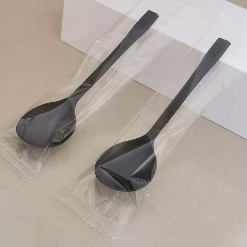 Linguri de plastic de unică folosință, ambalate individual, design îngroșat, material PP, pentru takeout și deserturi