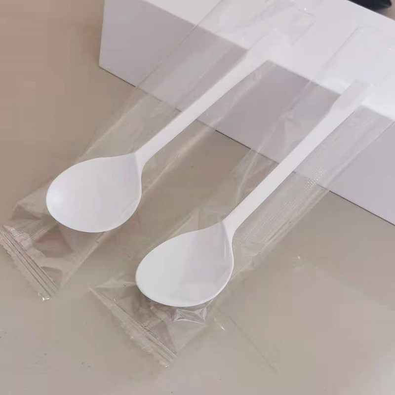 Linguri de plastic de unică folosință, ambalate individual, design îngroșat, material PP, pentru takeout și deserturi