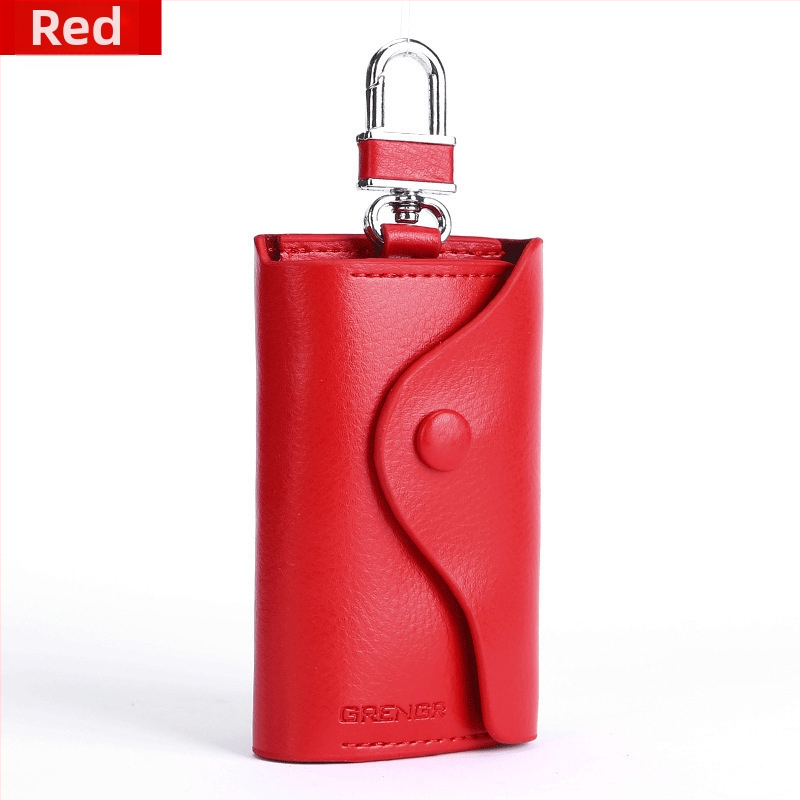 Unisex θήκη κλειδιών με εξωτερικό PU, επένδυση από δέρμα αγελάδας, αδιάβροχη, αντικλοπή, επεκτειόμενη χωρητικότητα, επιχειρηματικό στυλ