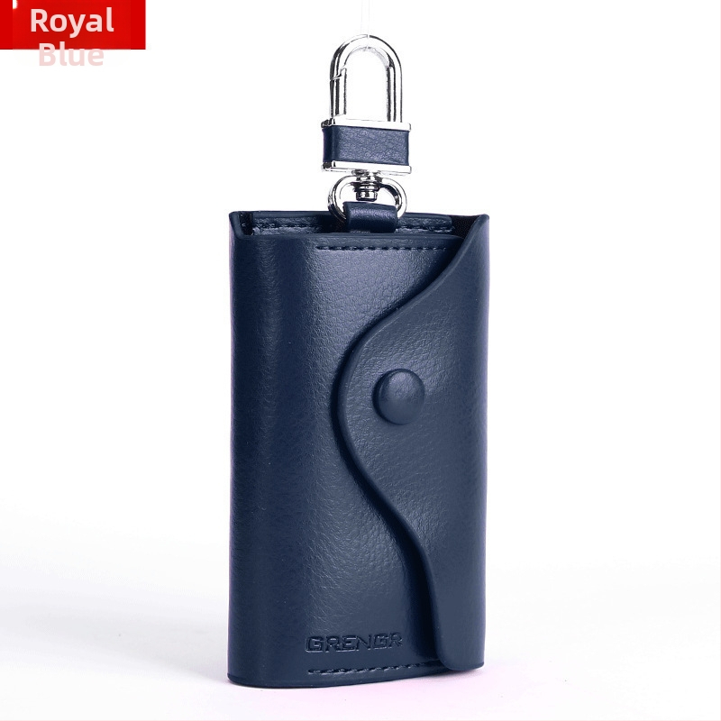 Unisex θήκη κλειδιών με εξωτερικό PU, επένδυση από δέρμα αγελάδας, αδιάβροχη, αντικλοπή, επεκτειόμενη χωρητικότητα, επιχειρηματικό στυλ