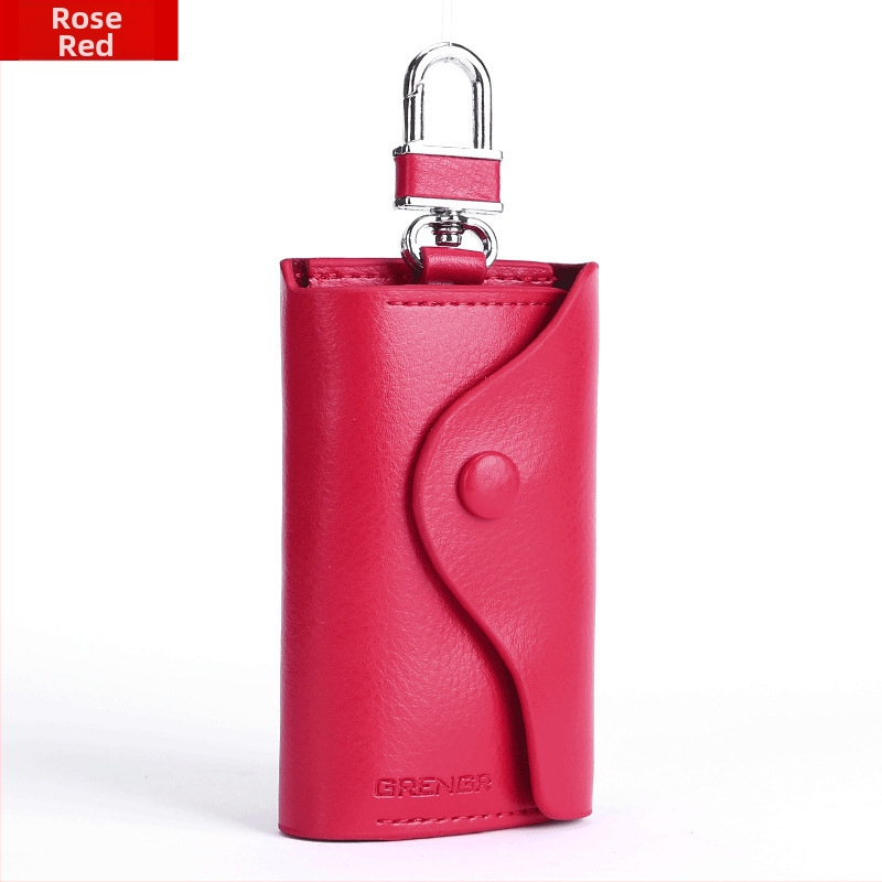 Unisex θήκη κλειδιών με εξωτερικό PU, επένδυση από δέρμα αγελάδας, αδιάβροχη, αντικλοπή, επεκτειόμενη χωρητικότητα, επιχειρηματικό στυλ