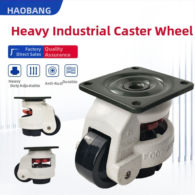 Βιομηχανικός βαρέως τύπου περιστρεφόμενος κάστερ GD40F με ρυθμιζόμενη βάση πλάκας