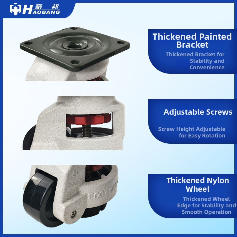 Βιομηχανικός βαρέως τύπου περιστρεφόμενος κάστερ GD40F με ρυθμιζόμενη βάση πλάκας